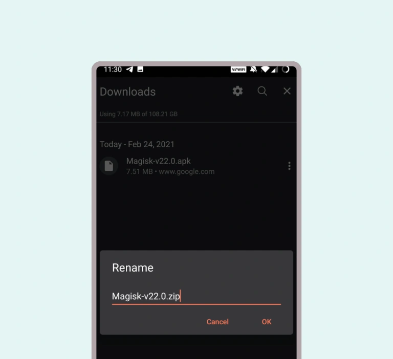 Magisk APK 4 Rename file 768x702 1